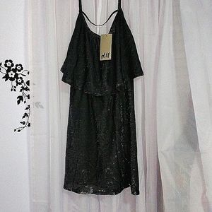 H&M Black and Shiny Silver Top